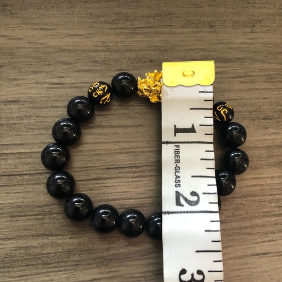 Black Obsidian Feng Shui, Wealth, Money Prosperity bracelet-#B6 - Picture 3 of 4